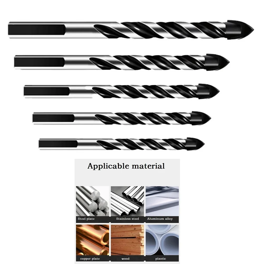 

Power Tools 5PCS Drill Bits Triangular Shape Handle 3/4/5/6/6mm Brick Cement Cemented Carbide Ceramic Concrete