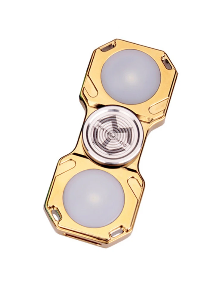 Mtcoedc Flame the Tip of a Finger Gyro Luminous Stainless Steel Toyo Gyro Finger Fidget Spinner Pressure Reduction Toy enlarge
