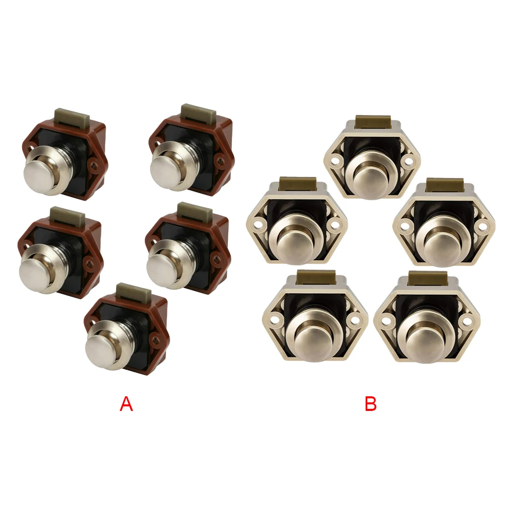 

5 Pieces Set Campers Push Button Lock Replacement Keyless Yacht RVs Knob Catch Locks Automobile Accessories Spare Parts