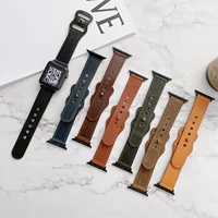 vintage genuine leather strap for apple watch band 45mm 41mm 44mm 40mm 38mm 42mm watchband bracelet belt for iwatch 7 se 6 5 4 3