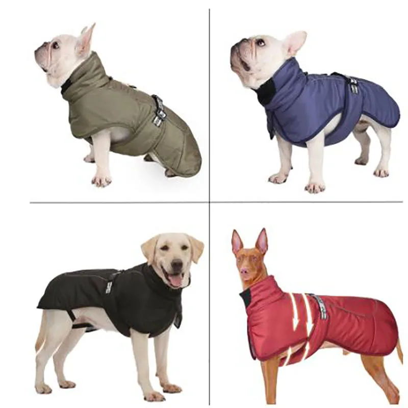 

Куртка для больших собак, водонепроницаемая зимняя теплая одежда для собак среднего и крупного размера, пальто для лабрадоров, костюм золот...