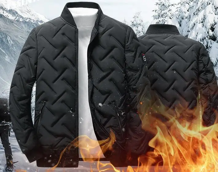 Men's Winter Thick Cotton Padded Coat Young Men Warm Outwear Windproof Parkas Overcoat Size L-5XL