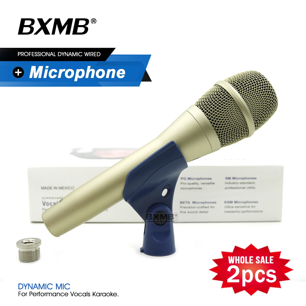 

2pcs Top Quality KSM9C Wired Microphone Professional KSM9 Champagne Gold Color Dynamic Mic for Karaoke Performance Live Vocals