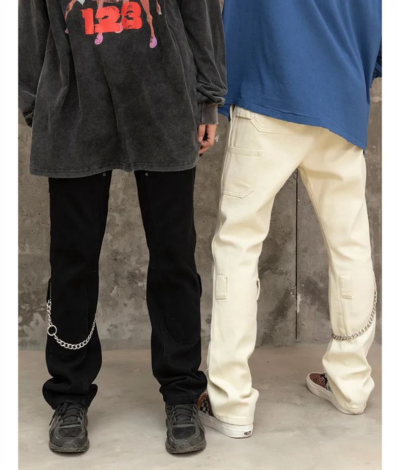 Streetwear Men 2022 New Pattern Black Pants Straight Pants Comfortable Temperament Loose Recreational Trousers Autumn Female