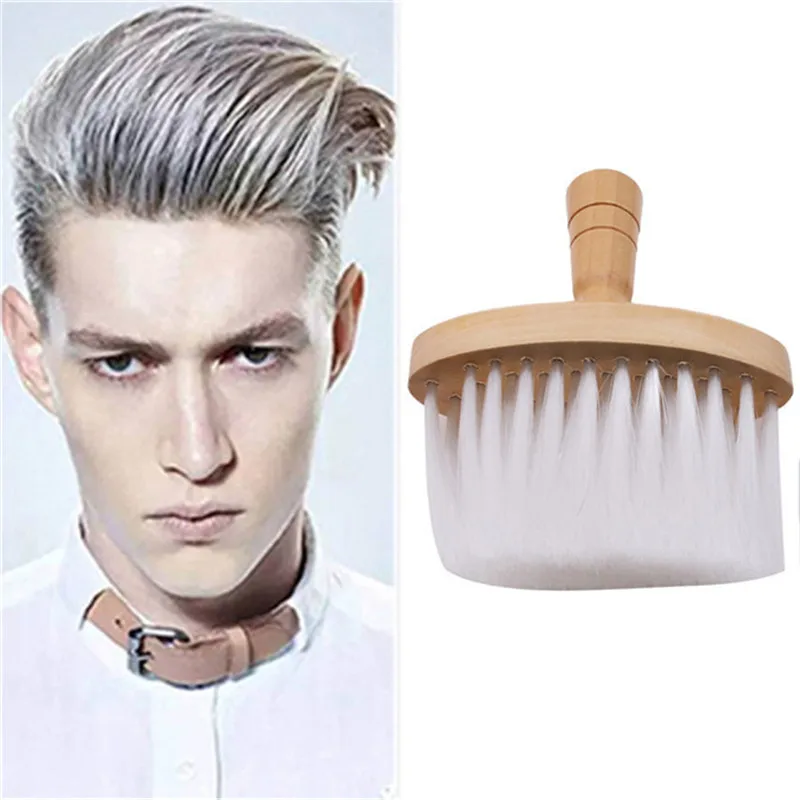 

Pro Wooden Handle Hair Cutting Hairdressing Stylist Salon Care Neck Duster Clean Broken Hair Brush Barbers Tools