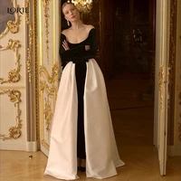 lorie black square collar formal evening dresses bodycon elegant dubai white train prom gowns saudia arabia cocktail dress 2022
