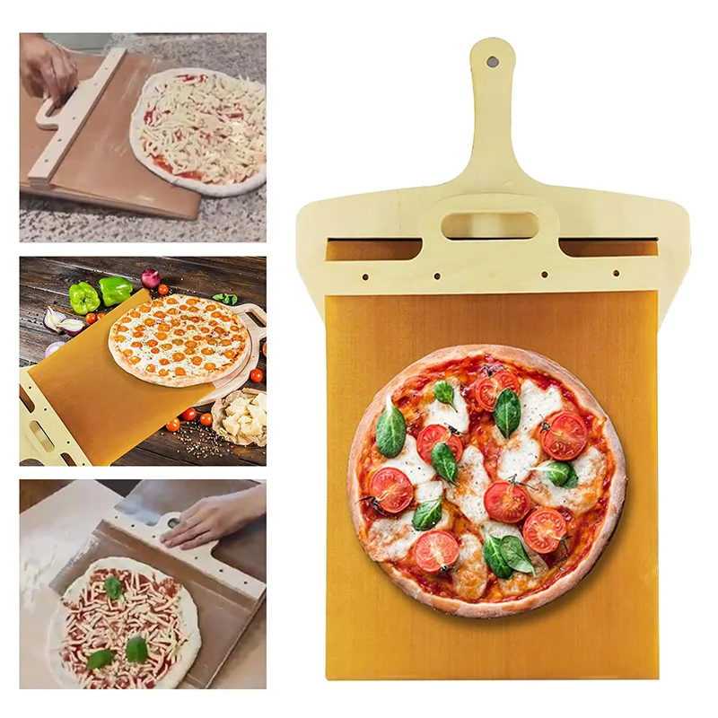 

Wooden Pizza Peel Sliding Non-stick Pizza Transfer Shovel Pizza Spatula Paddle With Handle Oven Baking Tool Kitchen Accessories