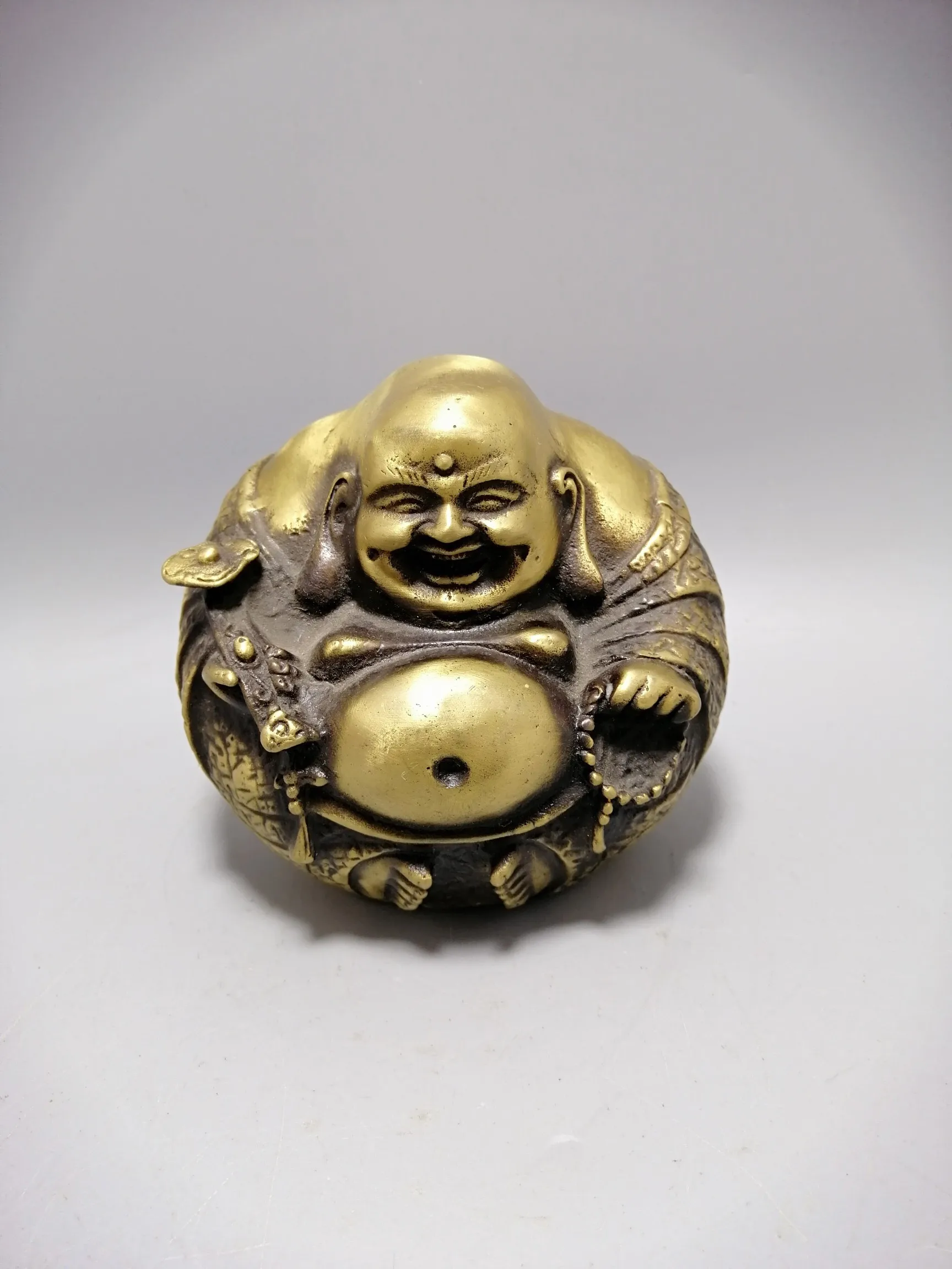 

Статуя Будды Майтрейи латунная Гостиная Кабинет небольшие украшения для дома античная бронза посуда изысканное мастерство