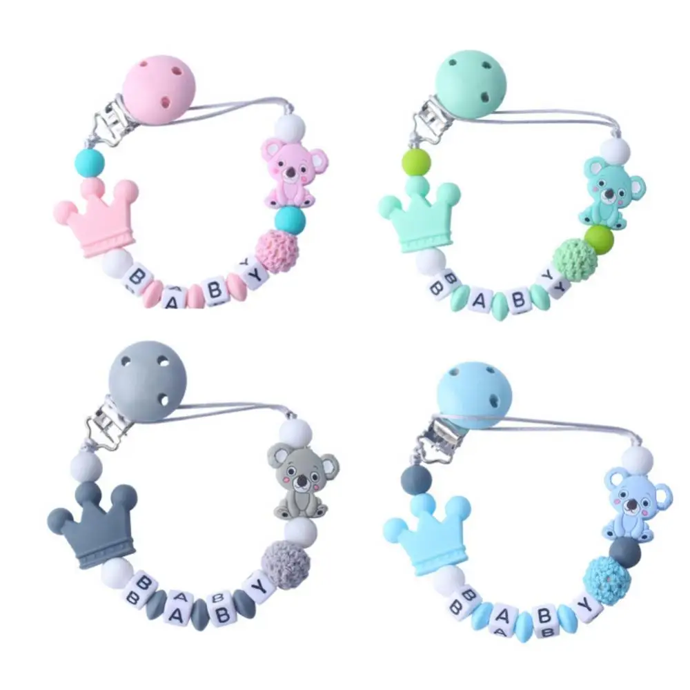 

Cute Pacifier Clips Chains Soother Holder Soothing Molar Chain Toy Cartoon Bite Bag Toy Pacifier Chain Baby Products Silicone