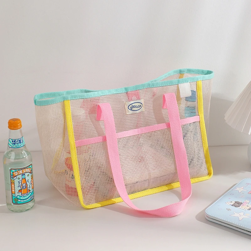 

Женская летняя прозрачная сетчатая дышащая сумка, уличная пляжная сумка для душа, большая вместительная пляжная сумка, портативная сумка для плавания