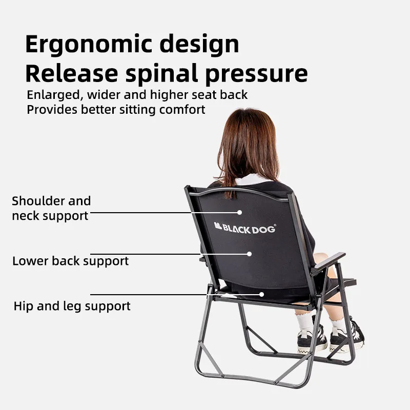 Складной стул для кемпинга Blackdog легкий складной из углеродистой стали и алюминия