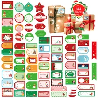 8 sheets 144pcs christmas gift seal labels paper stickers xmas gift cards tag stickers for 2022 christmas decoration noel natal