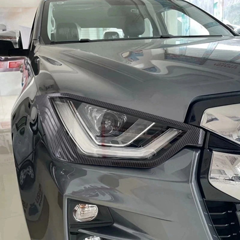 Крышка фары аксессуары для автомобильных фар ABS углеродное волокно Isuzu D-MAX DMAX 2021