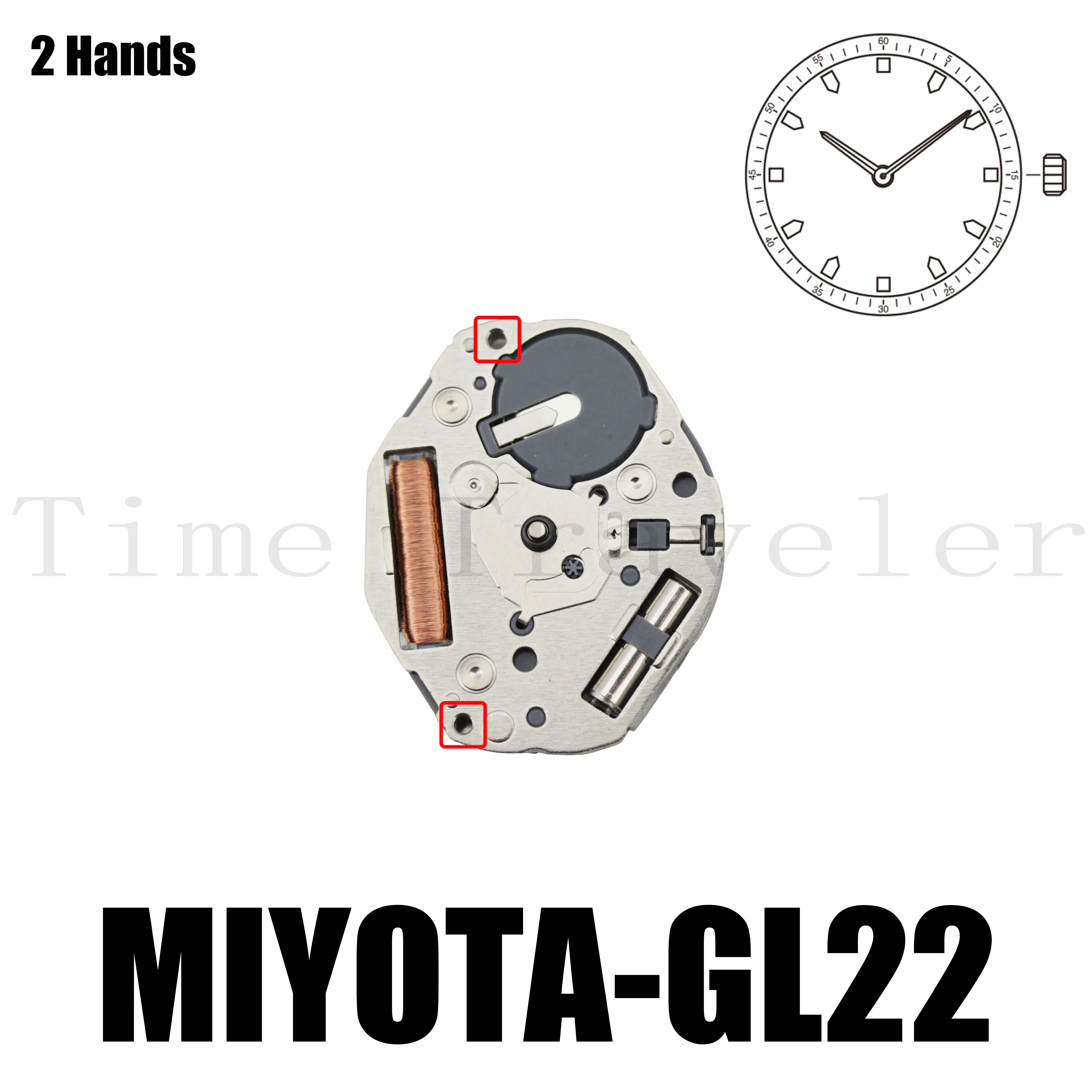 Часовой элемент GL22 Miyota часовой размер 6 3/4x8 дюймов высота 2 28 мм срок службы