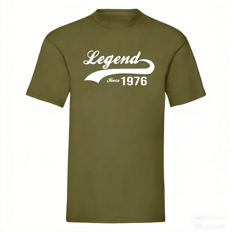 Фото Футболка с графическим принтом Legend Since, идеальный подарок на 50-летие для мужчин и женщин, винтажная рубашка 1976 года, уникальная идея, уличная одежда №4