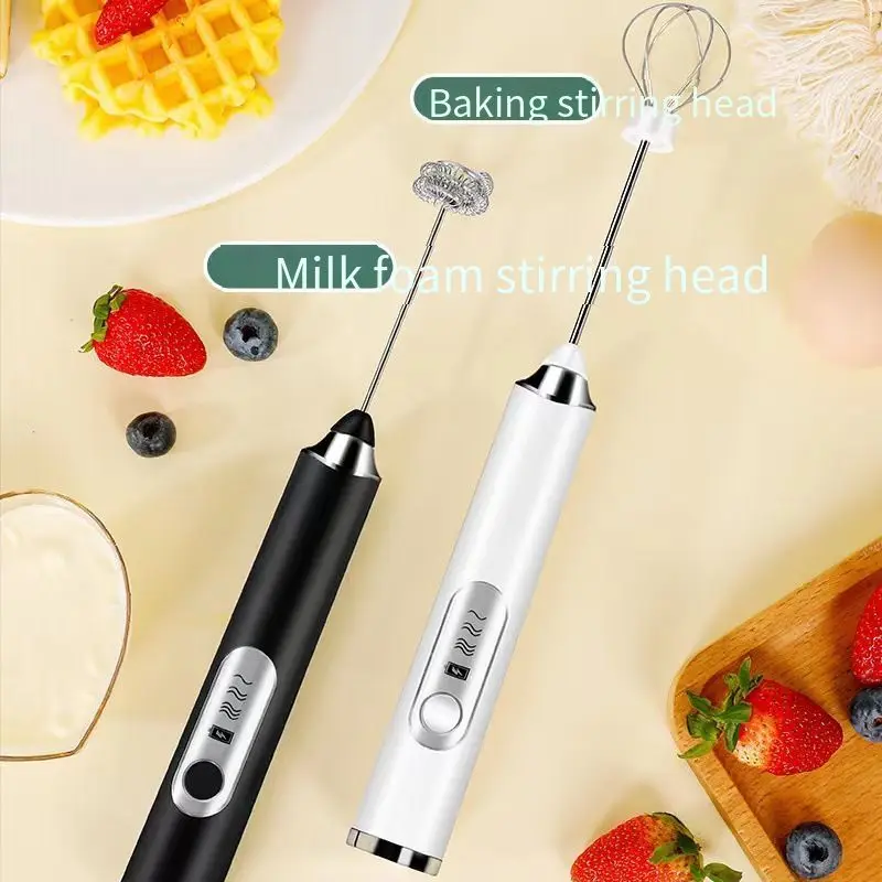 

Electric Milk Frother Portable Rechargeable Foamer Handheld Foamer High Speed Beverage Blender Coffee Frother