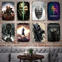 dishonored action adventure game poster vintage tin sign metal sign decorative plaque for pub bar man cave club wall decoration