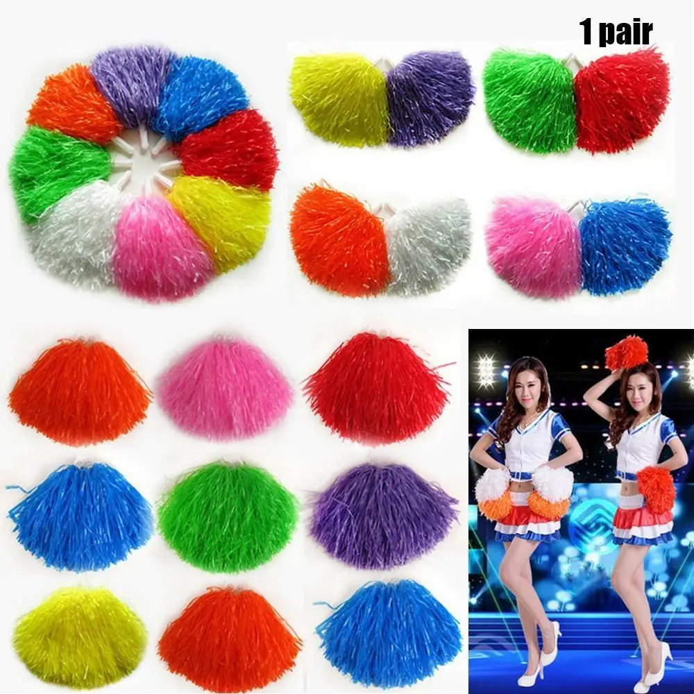 

1pair 9 Colors Fancy Competition Flower Cheerleader pompoms Dance Party Decorator Cheerleading Cheering Ball Club Sport Supplies