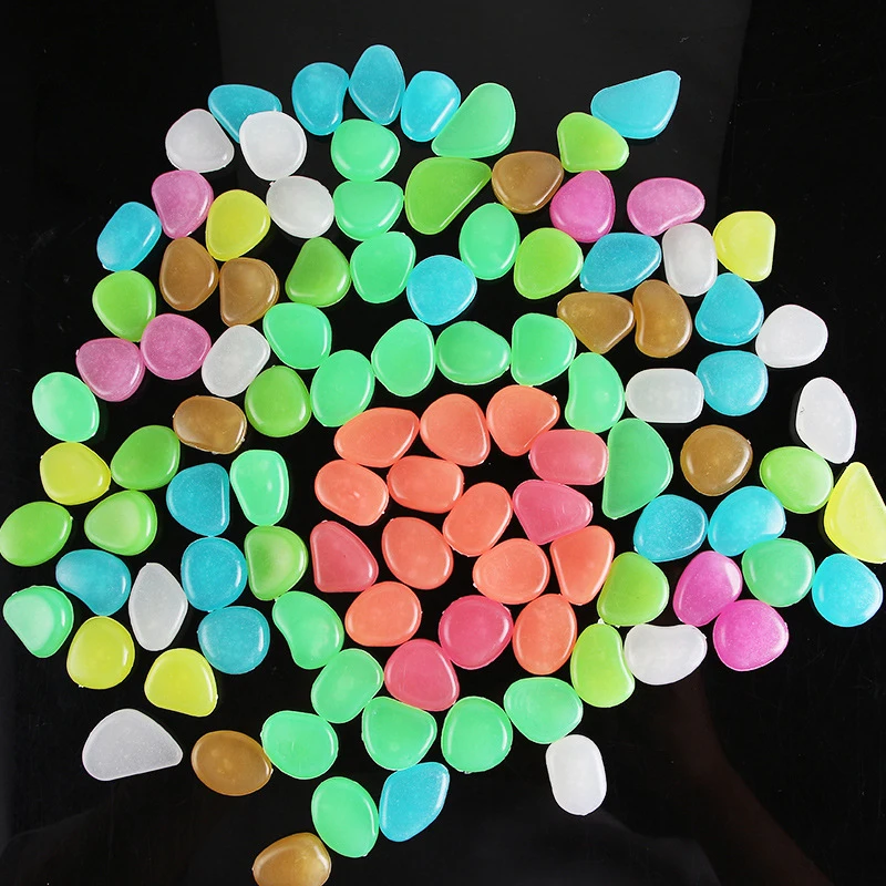

10PCS Fluorescent Pebble Garden Fish Tank Decoration Luminous Stones Light-emitting Artificial Pebble Lawn Garden Yard Decor
