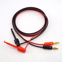 1 pair 1m 4mm banana plug to electric hook clip test lead cable gold plated for multimeter test leads wire connector red black