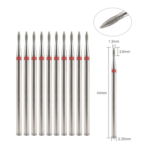 Алмазная фреза для маникюра 10 шт., сверла для ногтей, для ногтей Инструменты