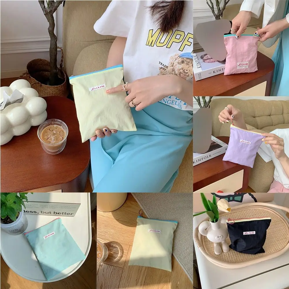 

Контрастные цвета Макарон цветная косметичка в Корейском стиле косметичка на молнии INS Вместительная женская косметичка для путешествий