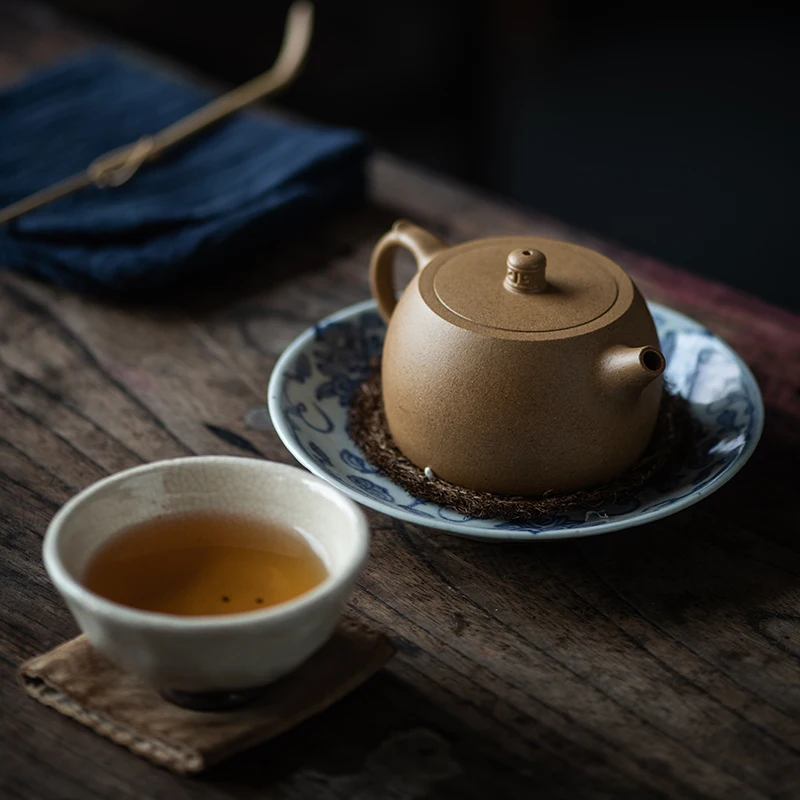 

Yixing Фиолетовый Глиняный чайный горшок ручной набор для чая чайный набор Huanglongshan сырая руда старая сегментная грязевая зеркальная емкость ...