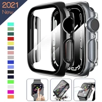 360 full screen protector hard case for apple watch 76se54321 cover tempered glass film for iwatch 41mm 45mm 40mm 44mm