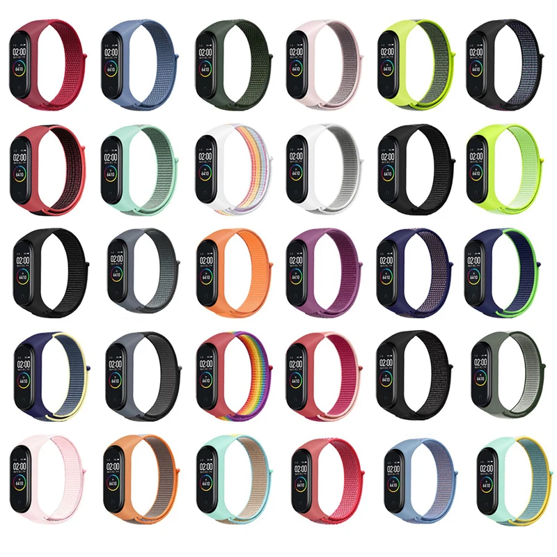 Strap for Mi band 7 6 5 Nylon Braided Solo Loop pulseira bracelet Miband4 Miband5 Miband6 Wristband xiaomi Mi band 4 3 5 6 7