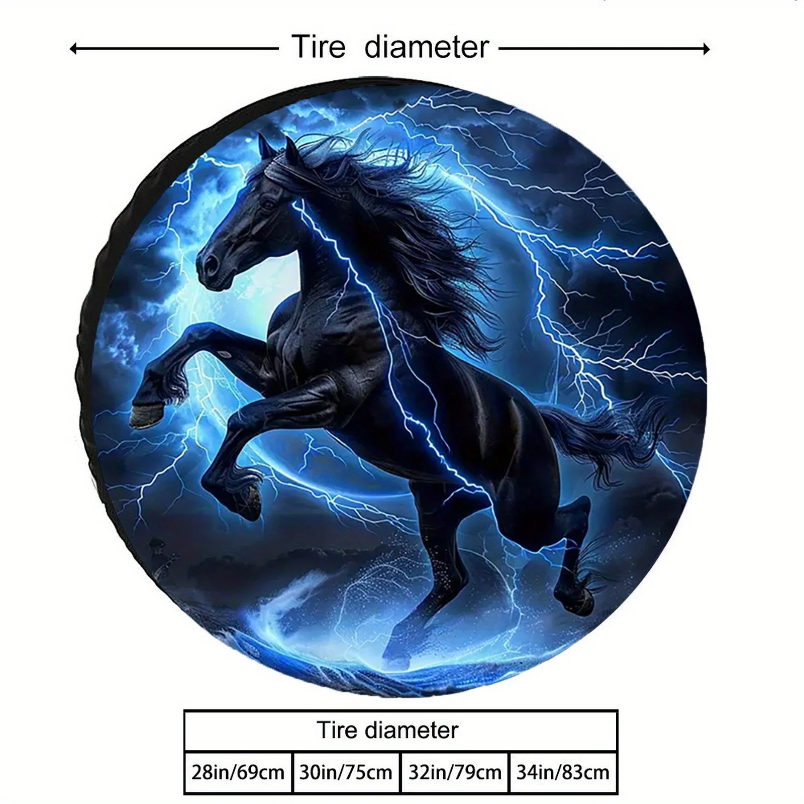 Фото Подходит для всех автомобилей — динамический дизайн Black Horse и Blue Lightning, прочные устойчивые к атмосферным воздействиям покрышки с легкой установкой, Sc №2