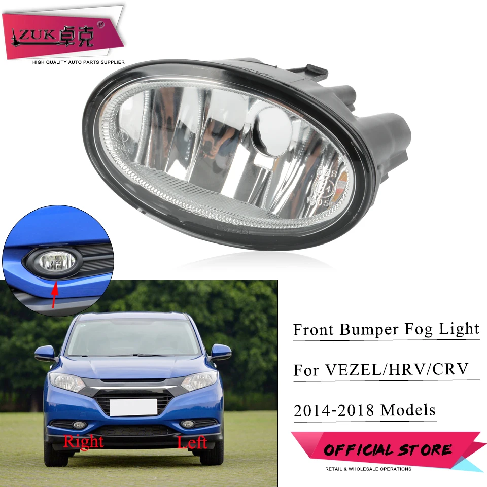 

ZUK Front Bumper Fog Light Foglight For HONDA VEZEL HRV 2014-2018 ACCORD Euro 2015-2017 CRV 2018 JADE 2014-2016 Fog Lamp