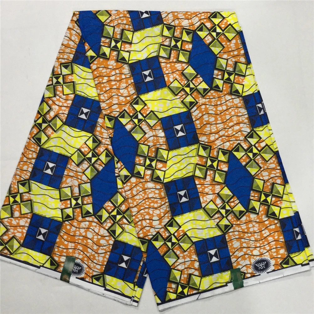 

100% оригинальная ткань из настоящей вощеной Анкары, африканская вощеная ткань, квадратная голландская ткань, 6 ярдов для свадебной вечеринки