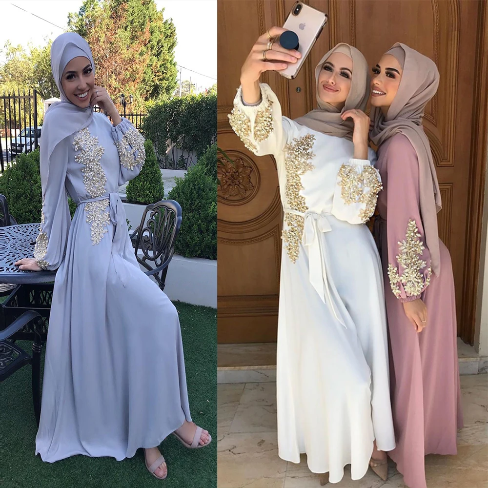 

Ramadan Kaftan Dubai Abaya Turkey Muslim Women Hijab Dress Islam Caftan Marocain Dresses Vestidos Eid Mubarak Robe Femme Abayas