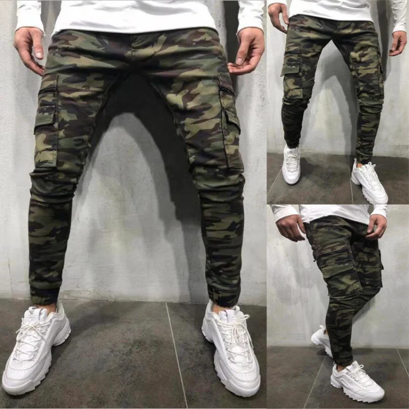 Men's Jeans Fashion Camouflage Youth Personality Loose Trend Sports Tactics Jeans Trousers Four Seasons Tooling New Men's Pants