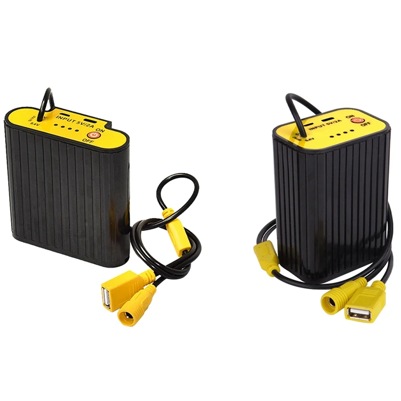 

2PCS Portable Light Battery Pack USB/DC Battery Storage Box 18650 Battery Case Holder Waterproof Battery Holder