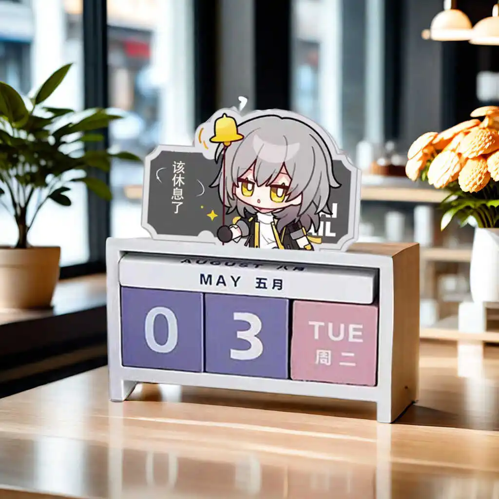 Аниме Honkai: звездная рейка Дэн Хэн лезвие Цзин Юань Косплей календарь деревянный