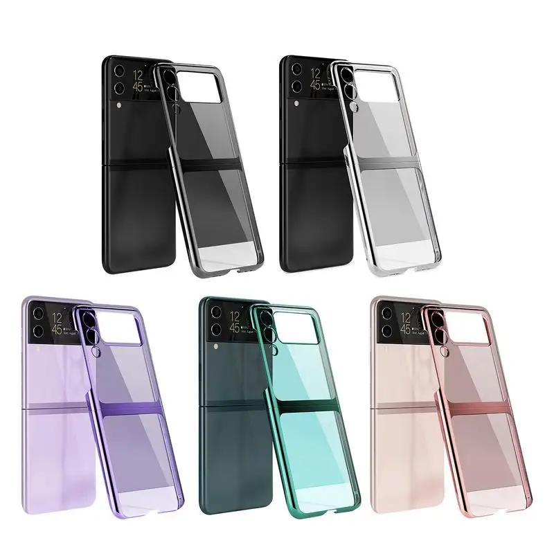 

ForSamsung Case Transparent Plating Bumper Hard PC Phone Cover For Galaxy