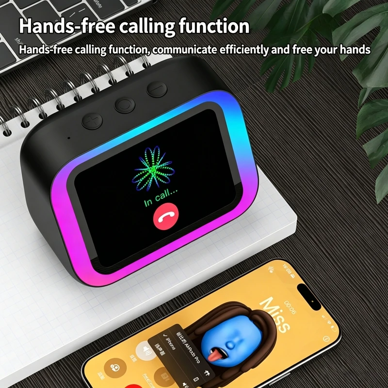 Умная колонка с голосовым помощником AI, Bluetooth, RGB-подсветкой, будильником, LED-экраном и отображением погоды (art.: 3920d9dfdd74e) - 3920d9dfdd74e