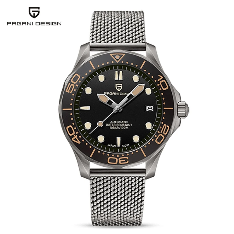 

PAGANI DESIGN 2023 New Mesh Strap Sapphire Mechanical Watch Men's Watch Automatic Winding Ceramic Bezel NH35A Waterproof Clock