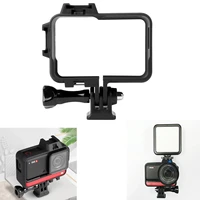 for insta360 one rs frame standard mounting bracket anti collision anti drop cage with 2 cold shoe mount for insta360 one rs