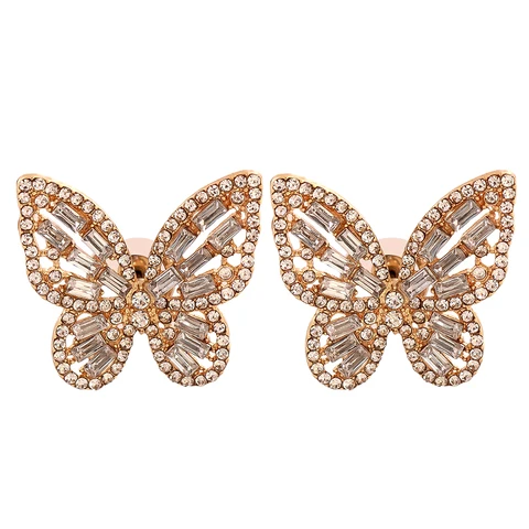 Новые красочные серьги-бабочки со стразами для женщин, роскошный дизайн, высококачественные аксессуары для банкетов, 2024
