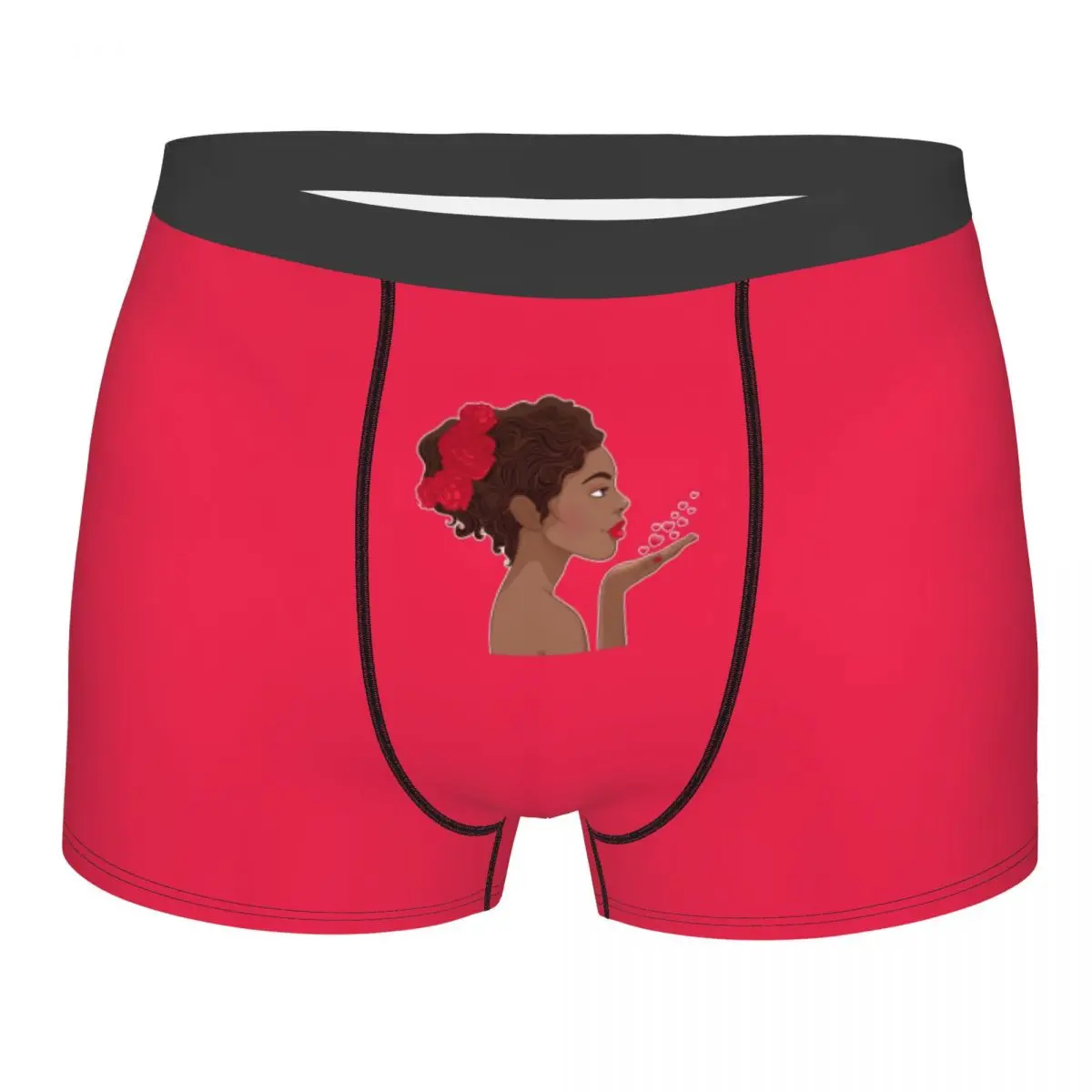 Boxershorts Men Comforable Panties Set African-American Woman In Love Underwear Man Boxer