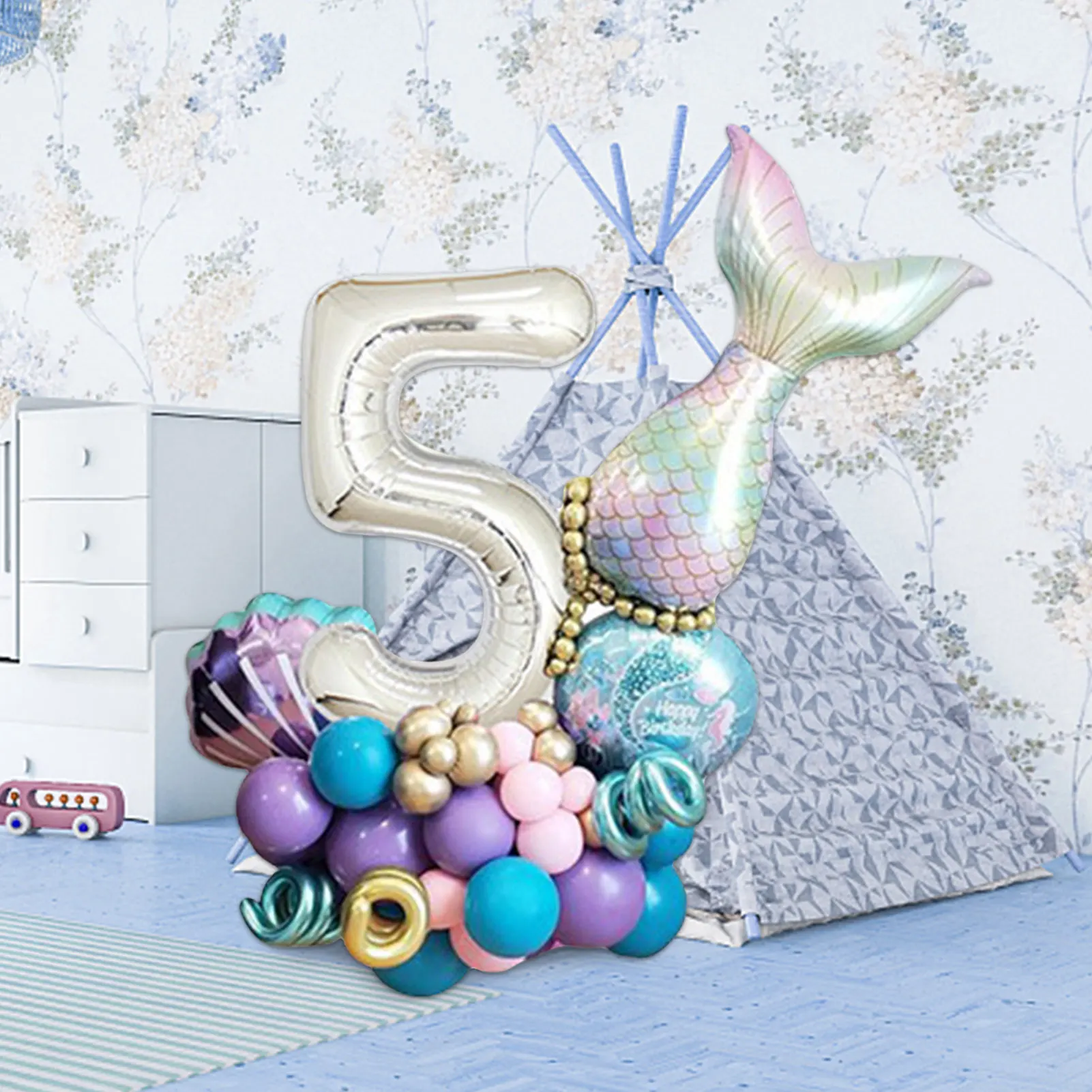 Шары воздушные многоразовые в виде русалки 55 шт. | Дом и сад