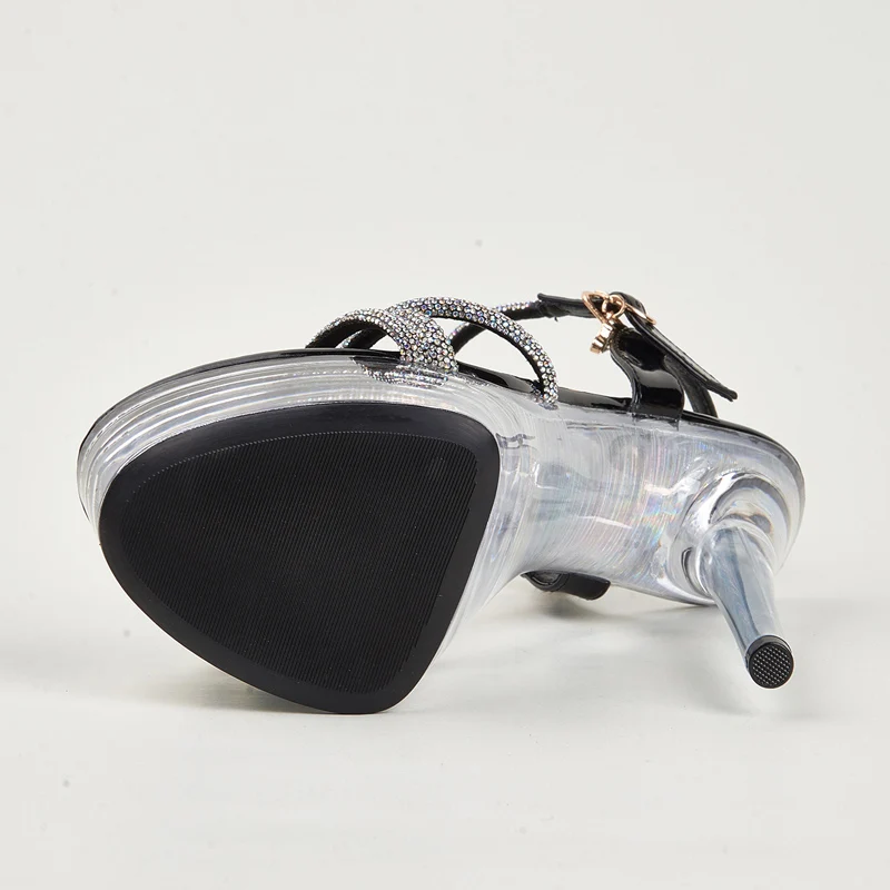 Eilyken/Модные прозрачные босоножки на платформе с кристаллами Женская обувь