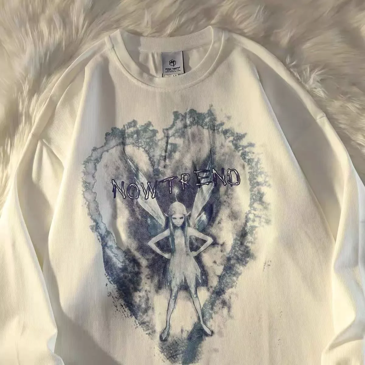 

2023New Harajuku Tshirt retro elf print for men and women short-sleeved dark hip-hop loose casual summer trend top simple tops i