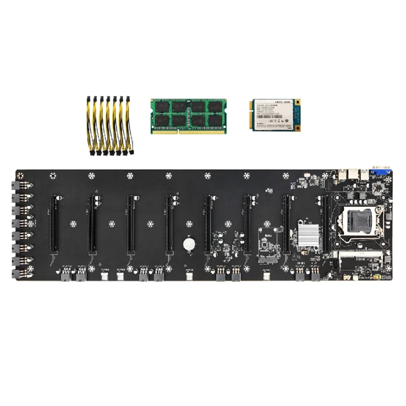 

ETH-B75 V1.0Y Motherboard Supports 8XPCIE 16X Slot with 8G DDR3 1600Mhz RAM+128GB MSATA SSD+7Xpower Cord ETH Motherboard