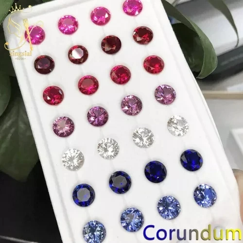 5A красный синий корунд белый цвет круглая огранка свободный драгоценный камень