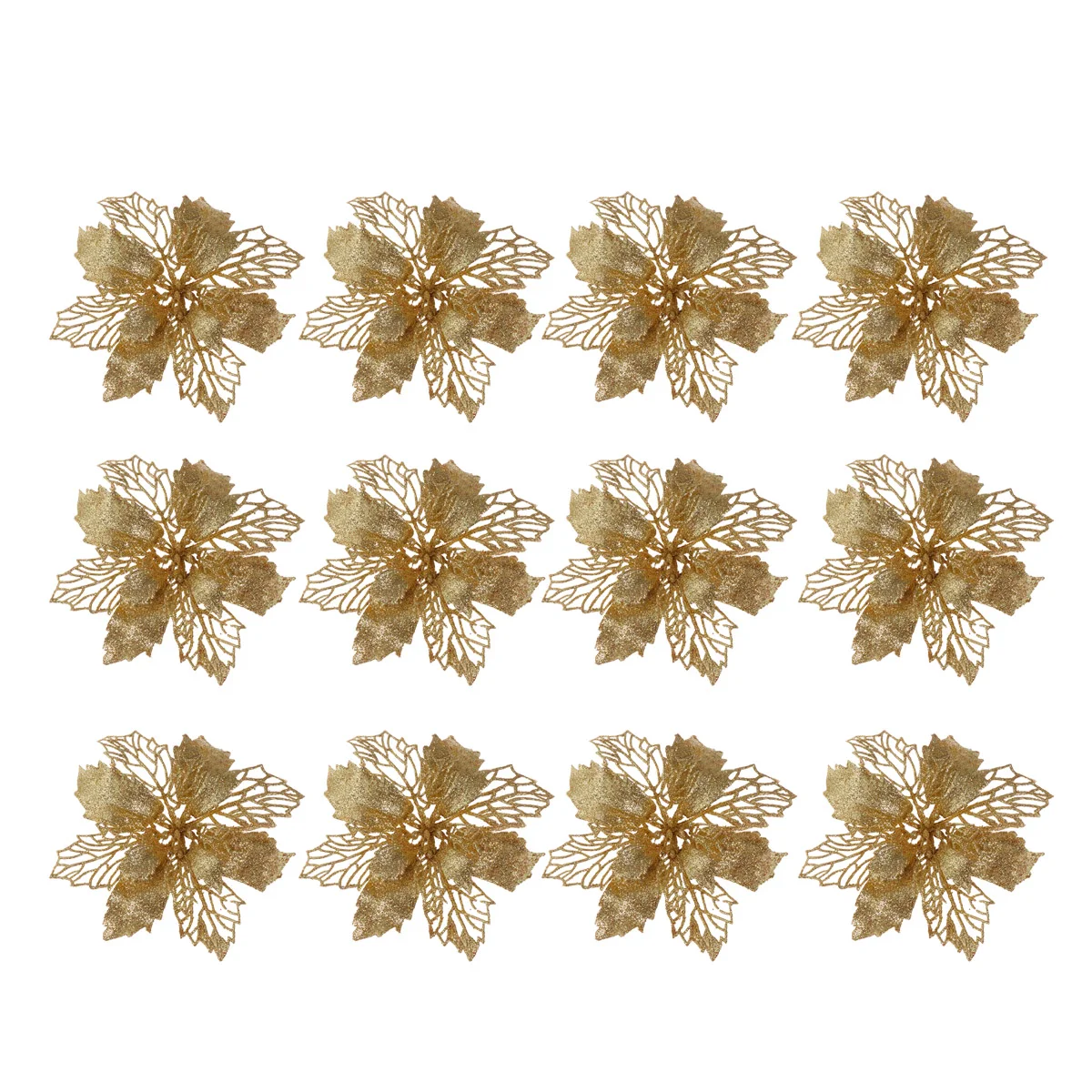 

12 Pcs Christmas Flower Artificiales Para Poinsettia Decorations