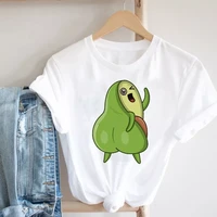 women clothing avocado fruit beach girl cartoon 90s ladies summer clothes print tshirt female tee top graphic t shirt