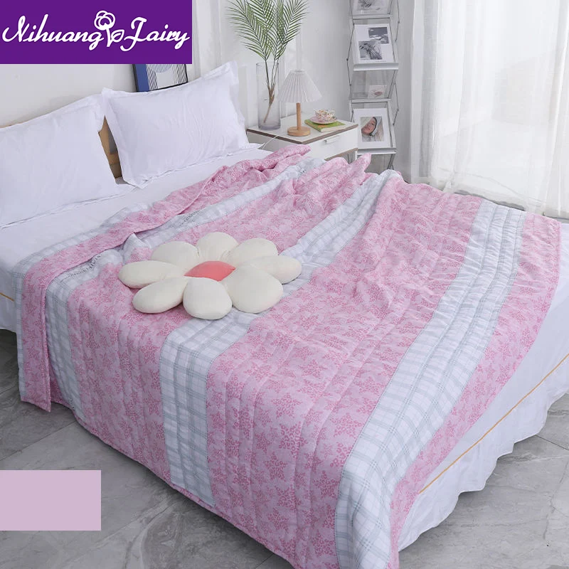 

Washed cotton air conditioner is summer cool quilt thin summer cool blanket single double student is kindergarten nap blanket